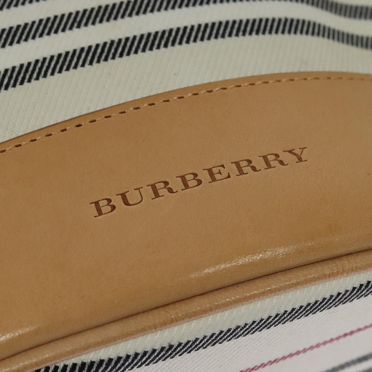 BURBERRY Shoulder Bag Canvas Leather White Auth bs23926