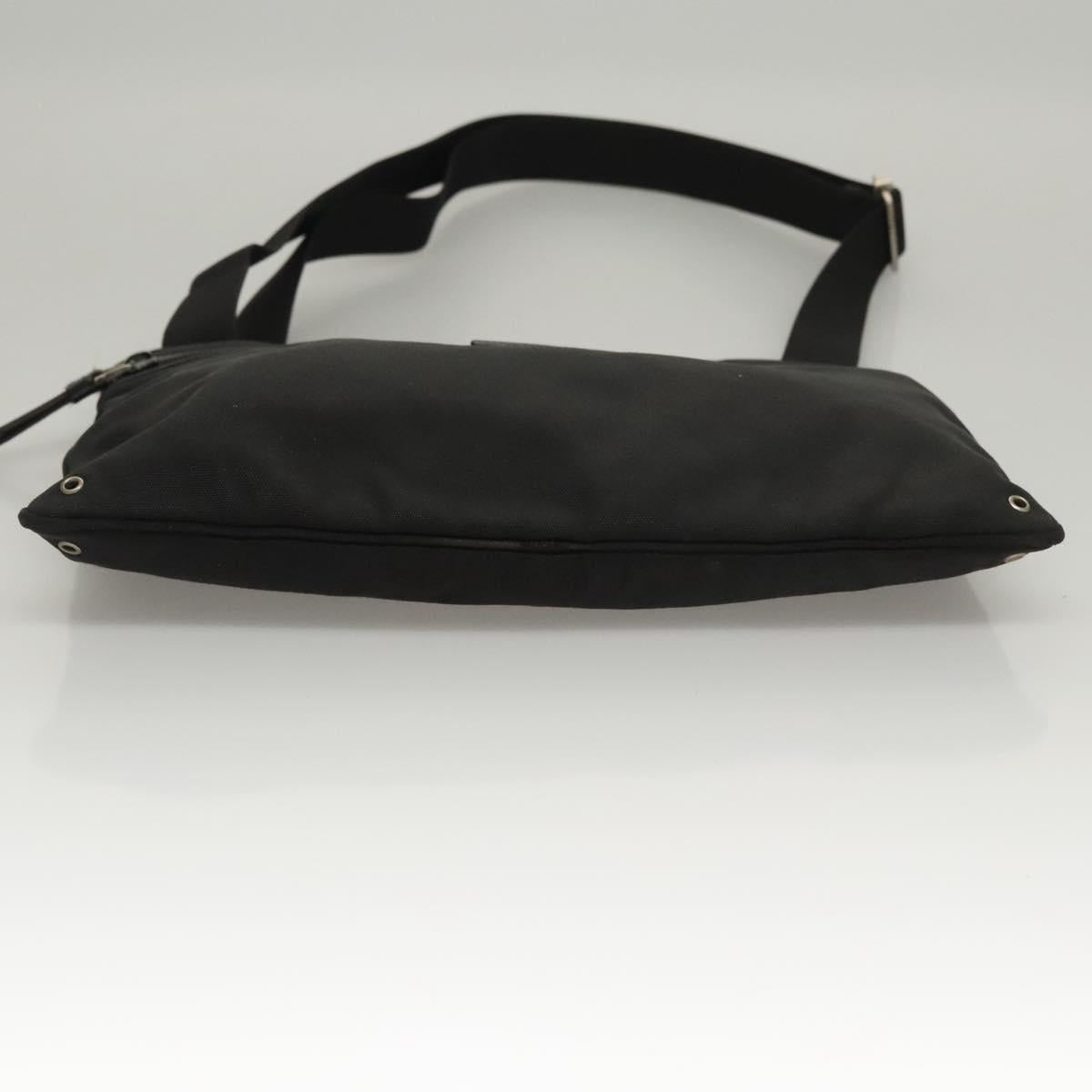 GUCCI Shoulder Bag Canvas Black Auth bs23933