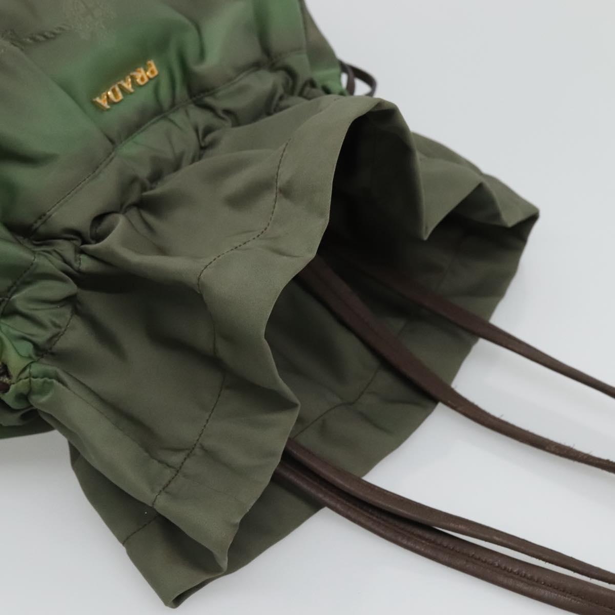 PRADA Shoulder Bag Nylon Khaki Auth bs23949