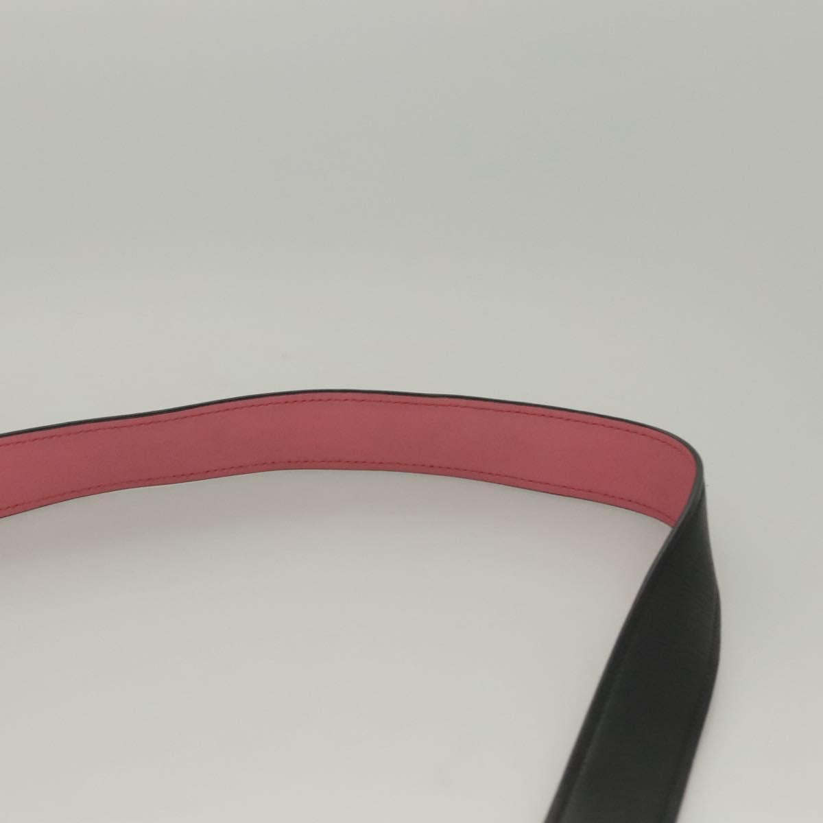 PRADA Chain Shoulder Bag Leather Gray Gold Auth bs23951