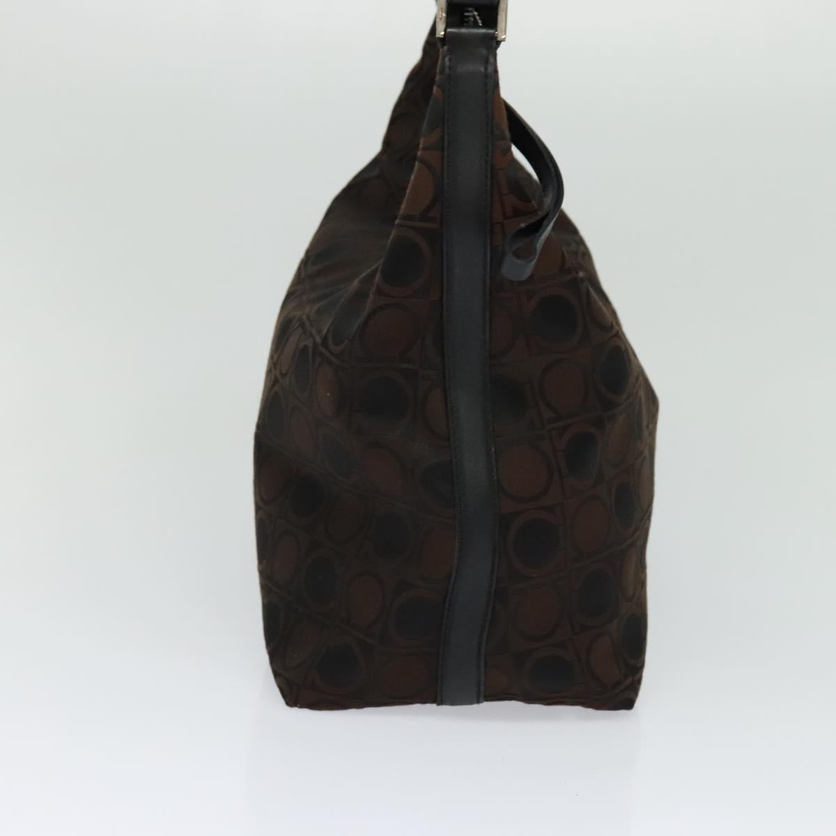 Salvatore Ferragamo Shoulder Bag Canvas Brown Auth bs23964