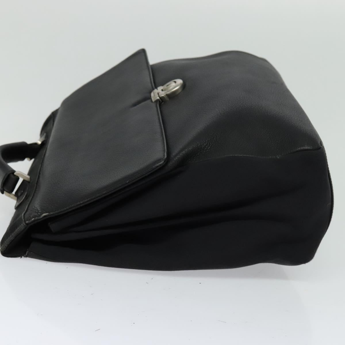 Salvatore Ferragamo Business Bag Leather Black Auth bs23984