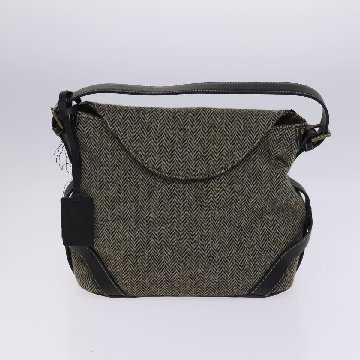 Poro Ralph Lauren Shoulder Bag Wool 2Set Gray Beige Auth bs23987
