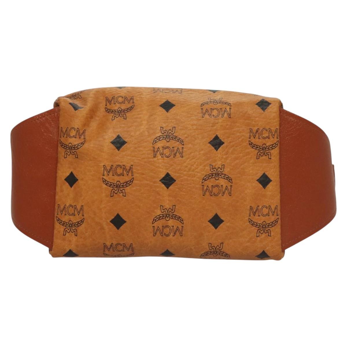 MCM Vicetos Logogram Waist bag PVC Leather Brown Auth bs24011