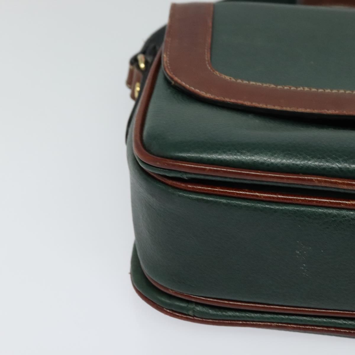 BALLY Shoulder Bag Leather Green Auth bs24013