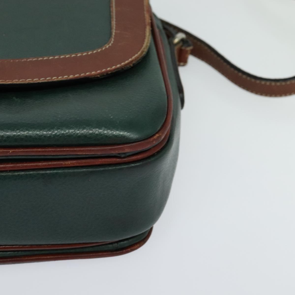 BALLY Shoulder Bag Leather Green Auth bs24013