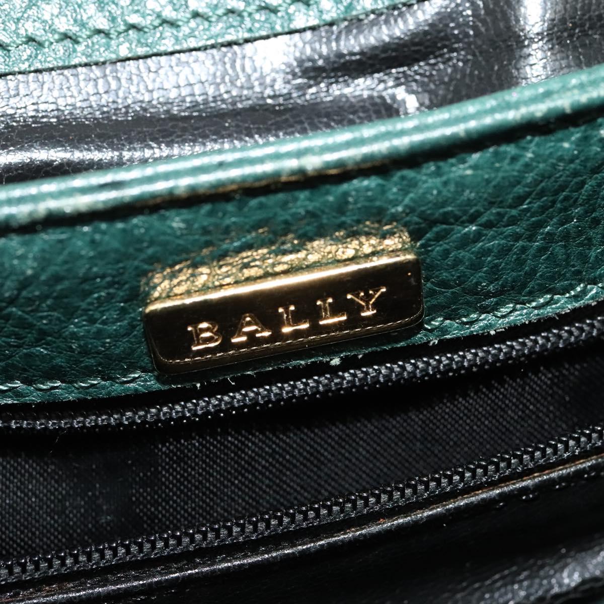 BALLY Shoulder Bag Leather Green Auth bs24013