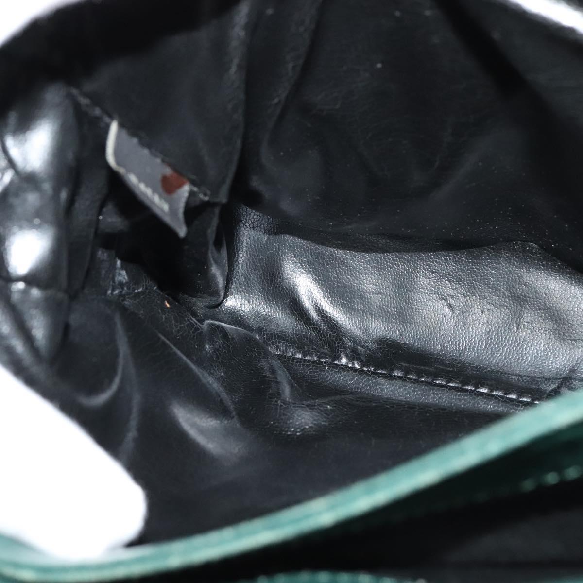 BALLY Shoulder Bag Leather Green Auth bs24013