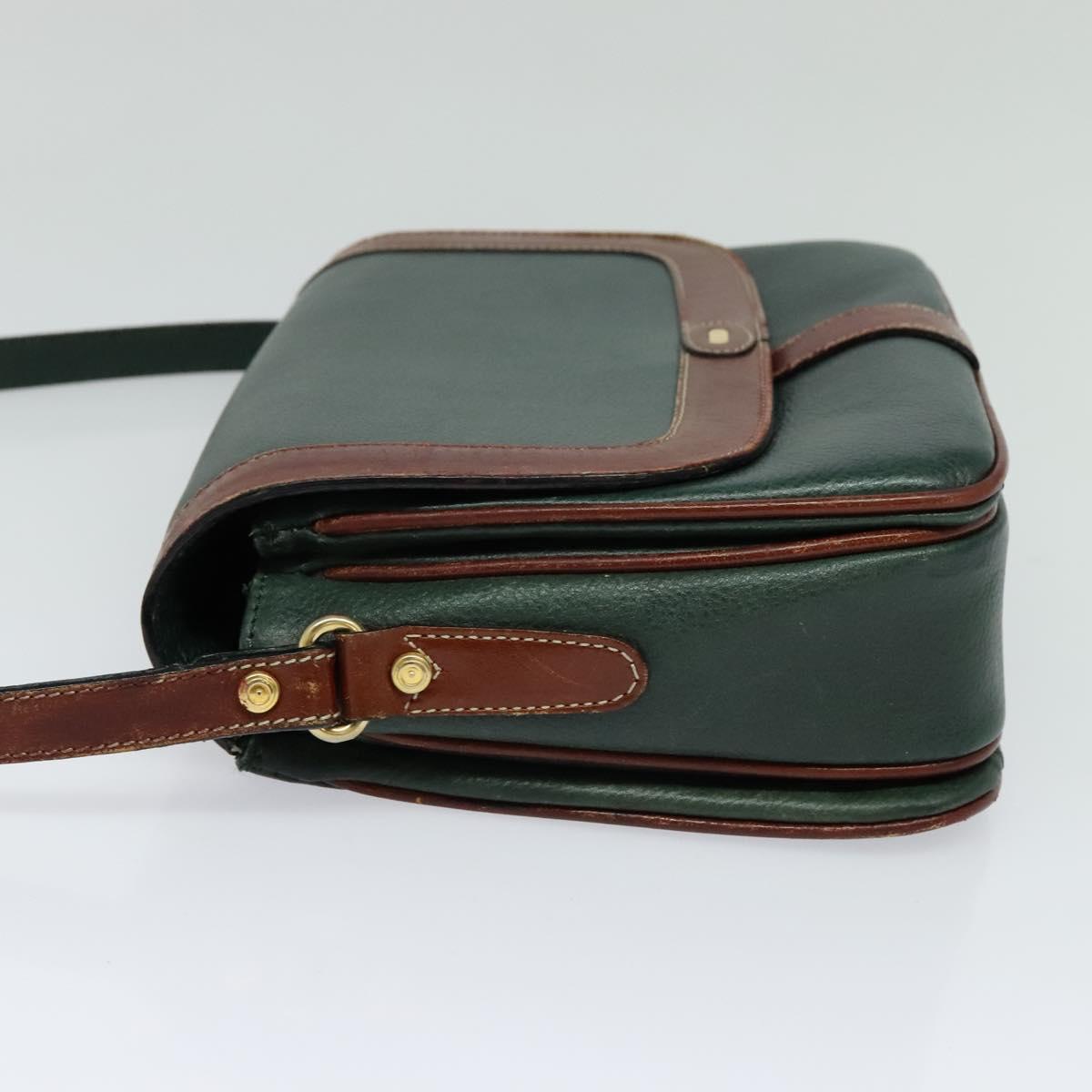BALLY Shoulder Bag Leather Green Auth bs24013