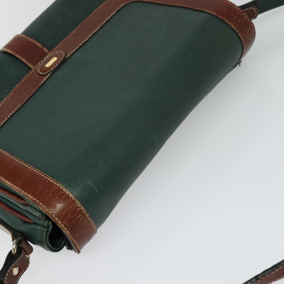 BALLY Shoulder Bag Leather Green Auth bs24013