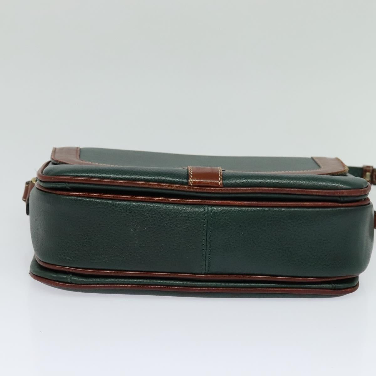 BALLY Shoulder Bag Leather Green Auth bs24013