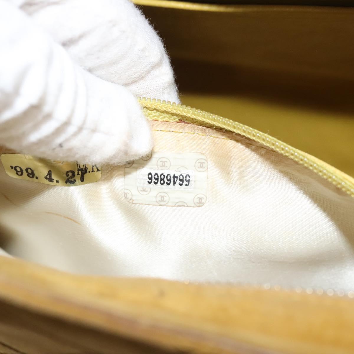 CHANEL Matelasse Hand Bag Suede Yellow CC Auth bs24019