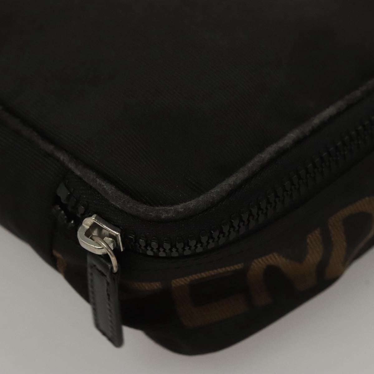 FENDI Hand Bag Canvas Black Auth bs24044