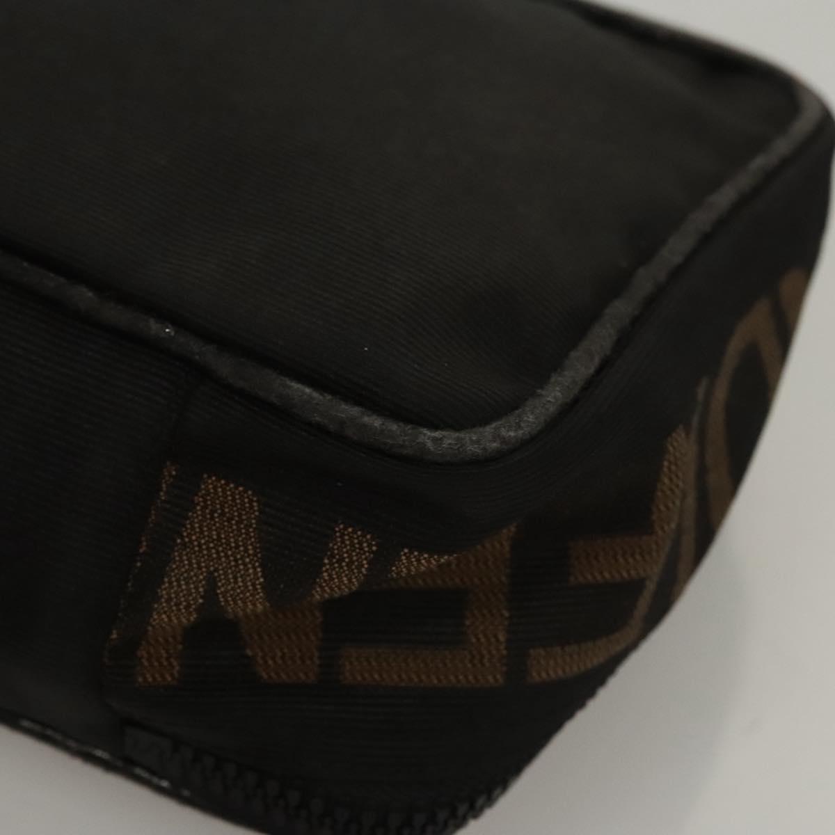 FENDI Hand Bag Canvas Black Auth bs24044