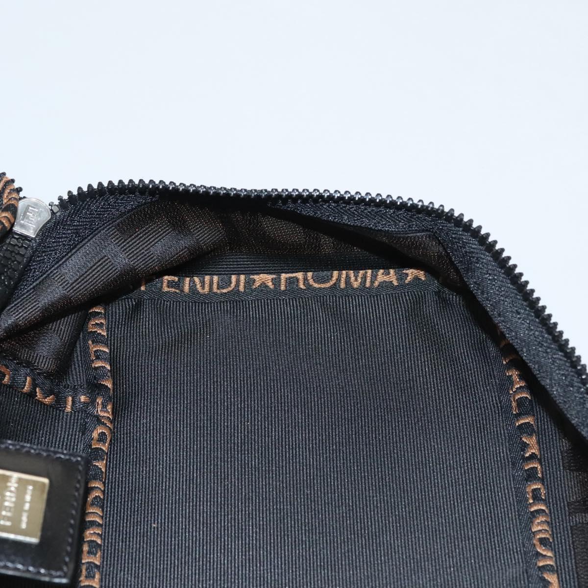 FENDI Hand Bag Canvas Black Auth bs24044