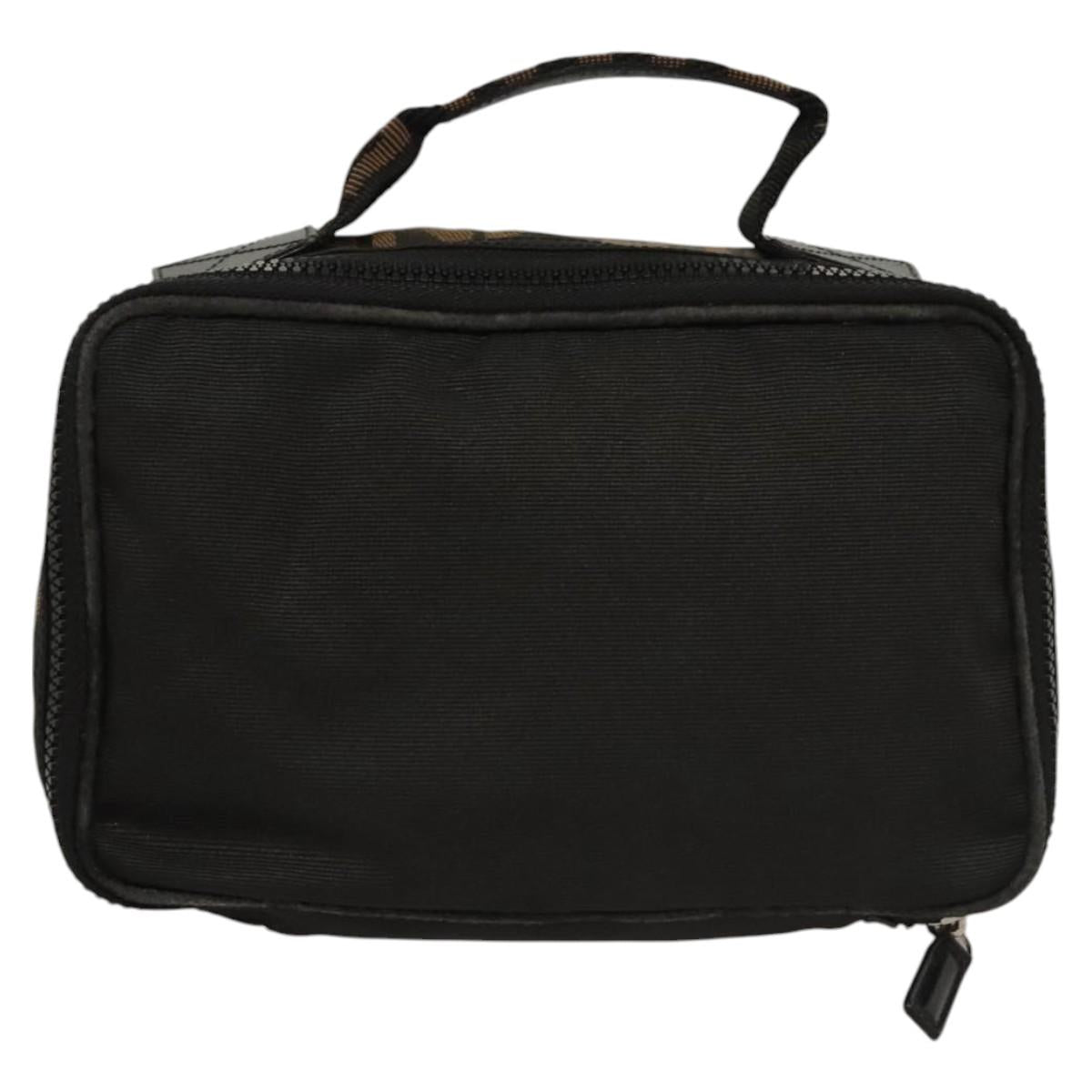 FENDI Hand Bag Canvas Black Auth bs24044