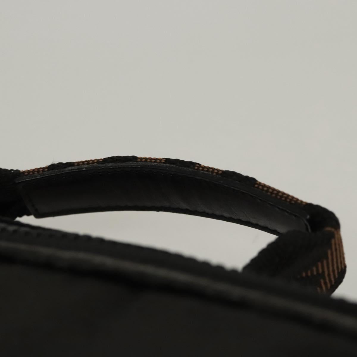 FENDI Hand Bag Canvas Black Auth bs24044