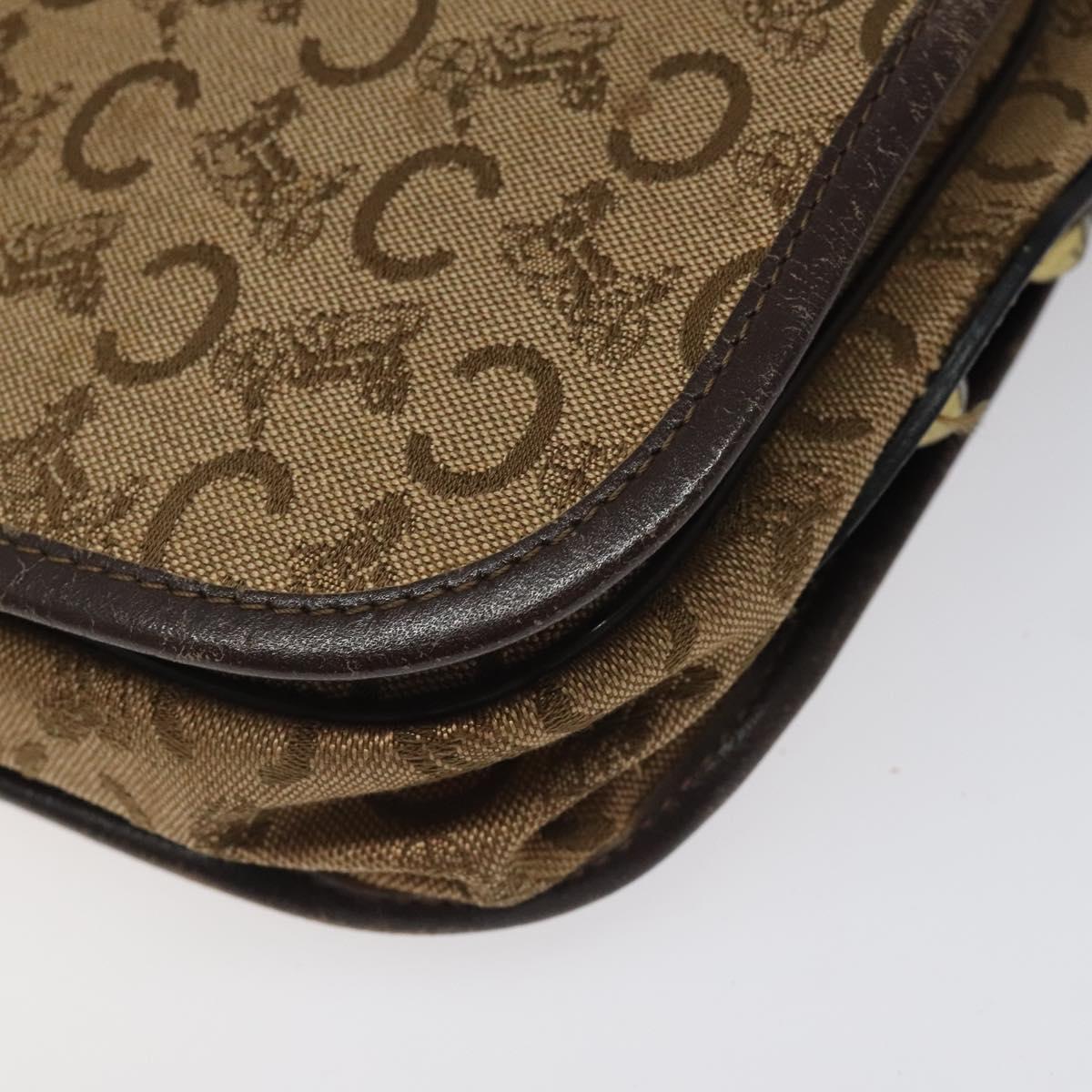 CELINE C Sulky Shoulder Bag Canvas Brown Gold Auth bs24045