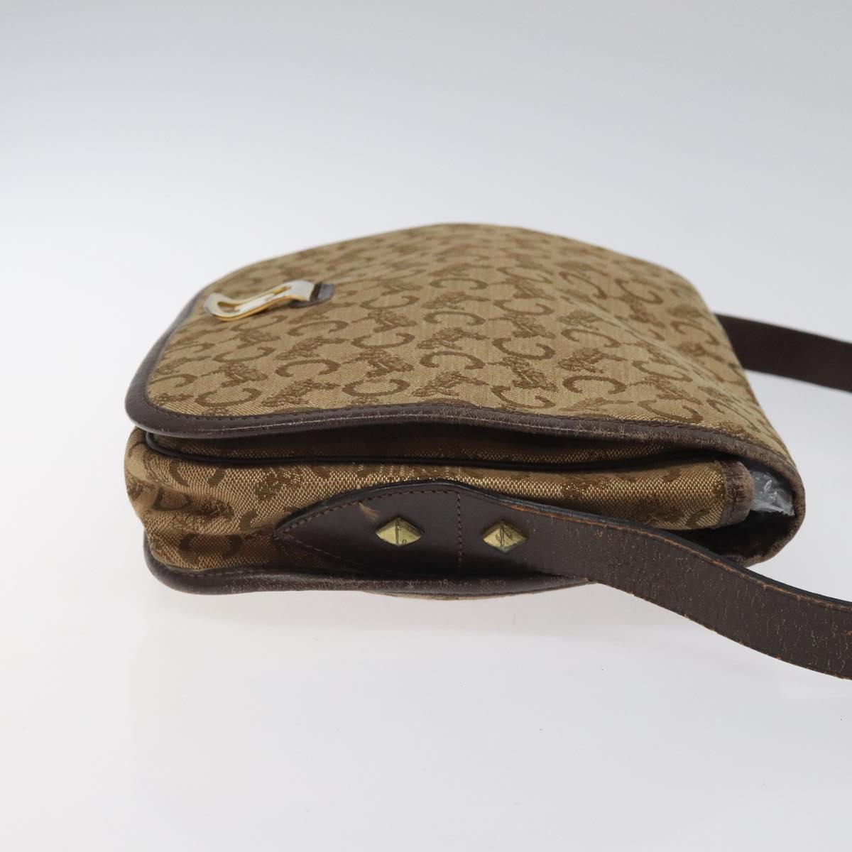 CELINE C Sulky Shoulder Bag Canvas Brown Gold Auth bs24045