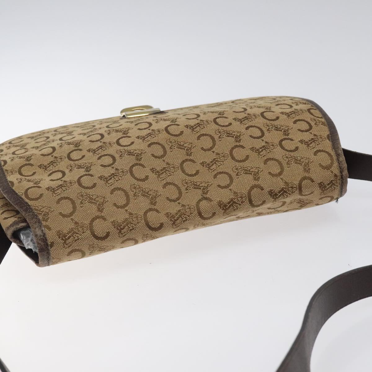 CELINE C Sulky Shoulder Bag Canvas Brown Gold Auth bs24045