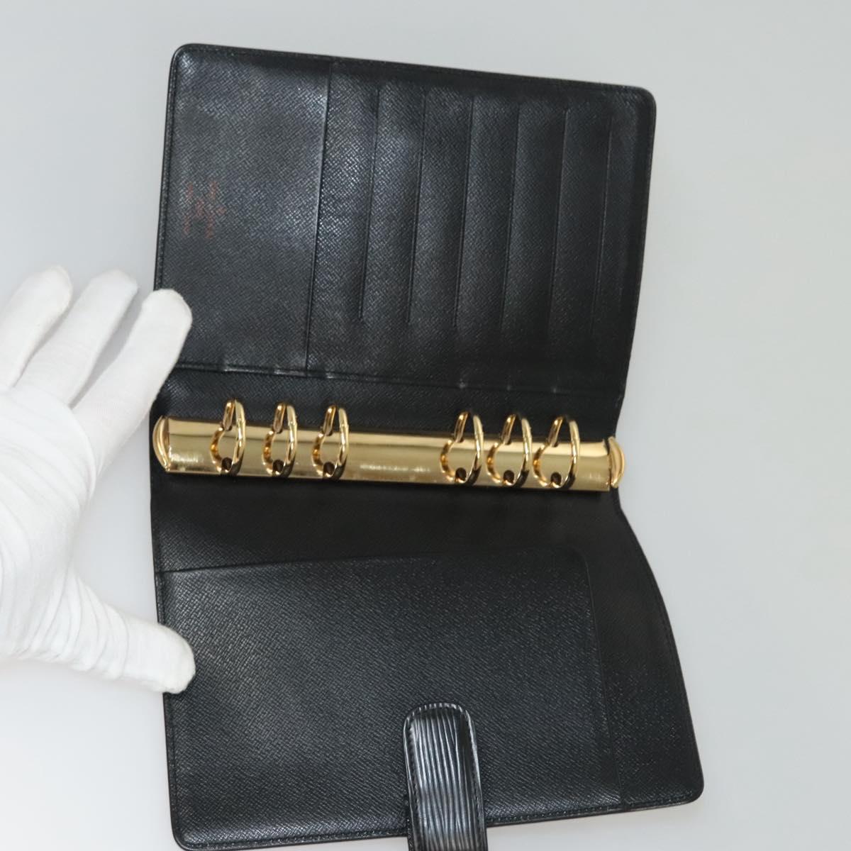 LOUIS VUITTON Epi Agenda MM Day Planner Cover Black R20042 LV Auth bs24082