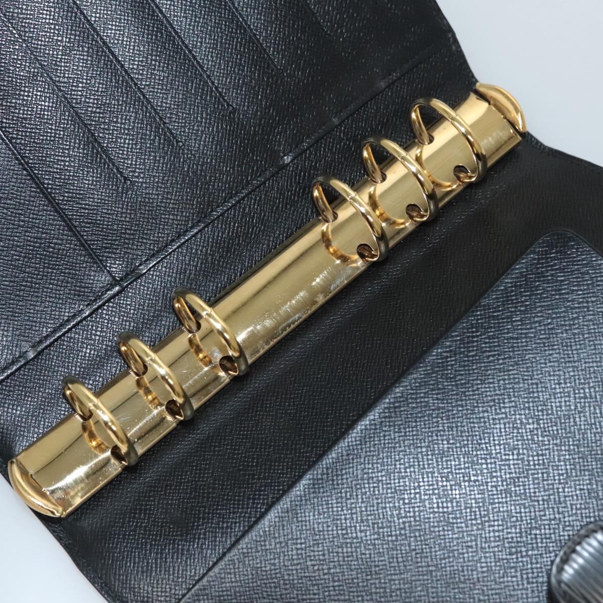 LOUIS VUITTON Epi Agenda MM Day Planner Cover Black R20042 LV Auth bs24082