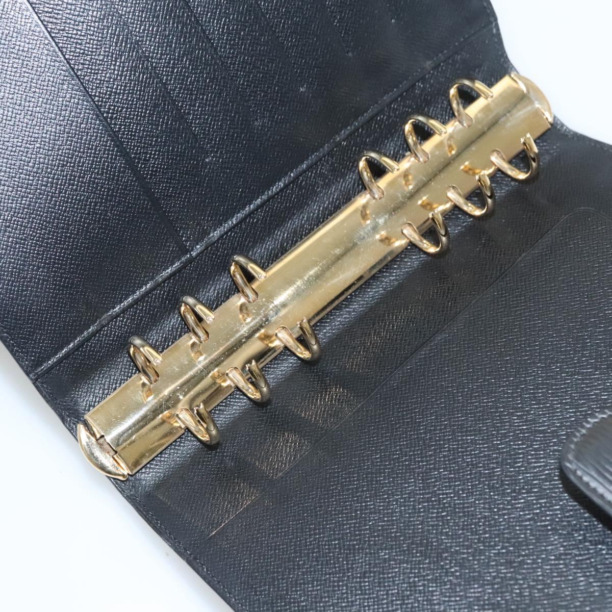 LOUIS VUITTON Epi Agenda MM Day Planner Cover Black R20042 LV Auth bs24082