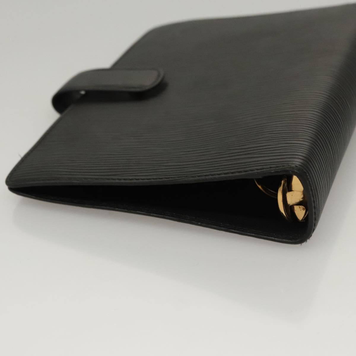 LOUIS VUITTON Epi Agenda MM Day Planner Cover Black R20042 LV Auth bs24082