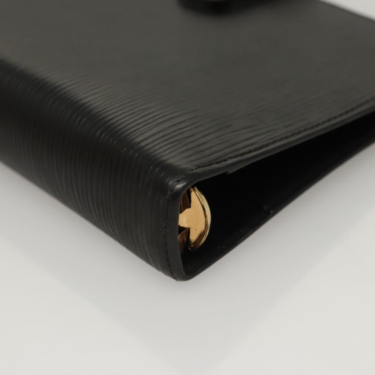 LOUIS VUITTON Epi Agenda MM Day Planner Cover Black R20042 LV Auth bs24082