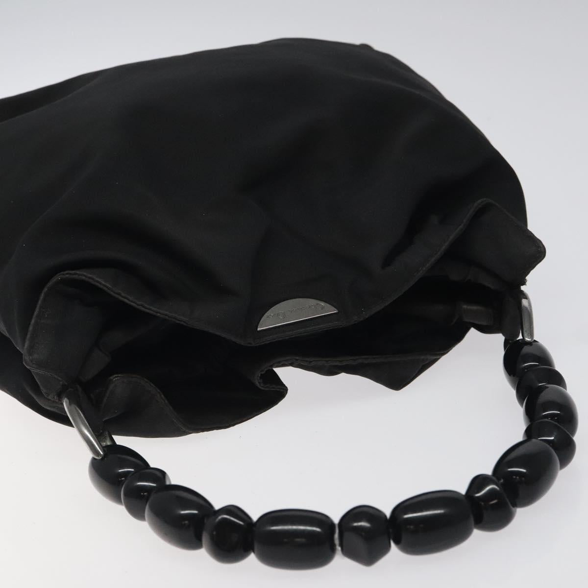 Christian Dior Maris Pearl Hand Bag Nylon Black Auth bs24098