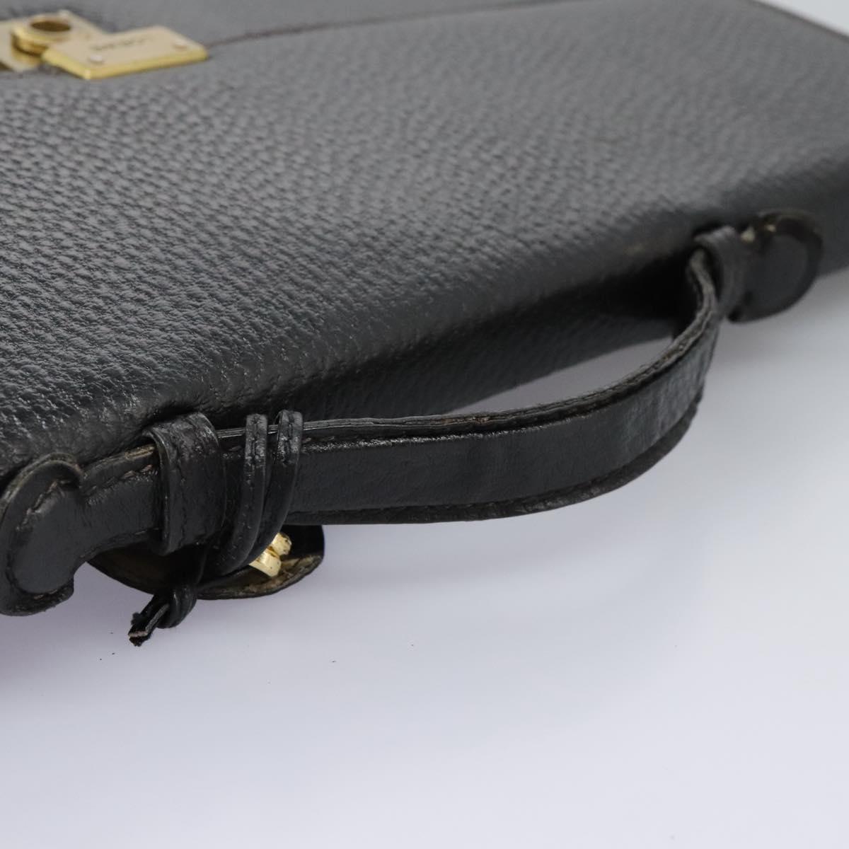 LOEWE Anagram Business Bag Leather Black Auth bs24101