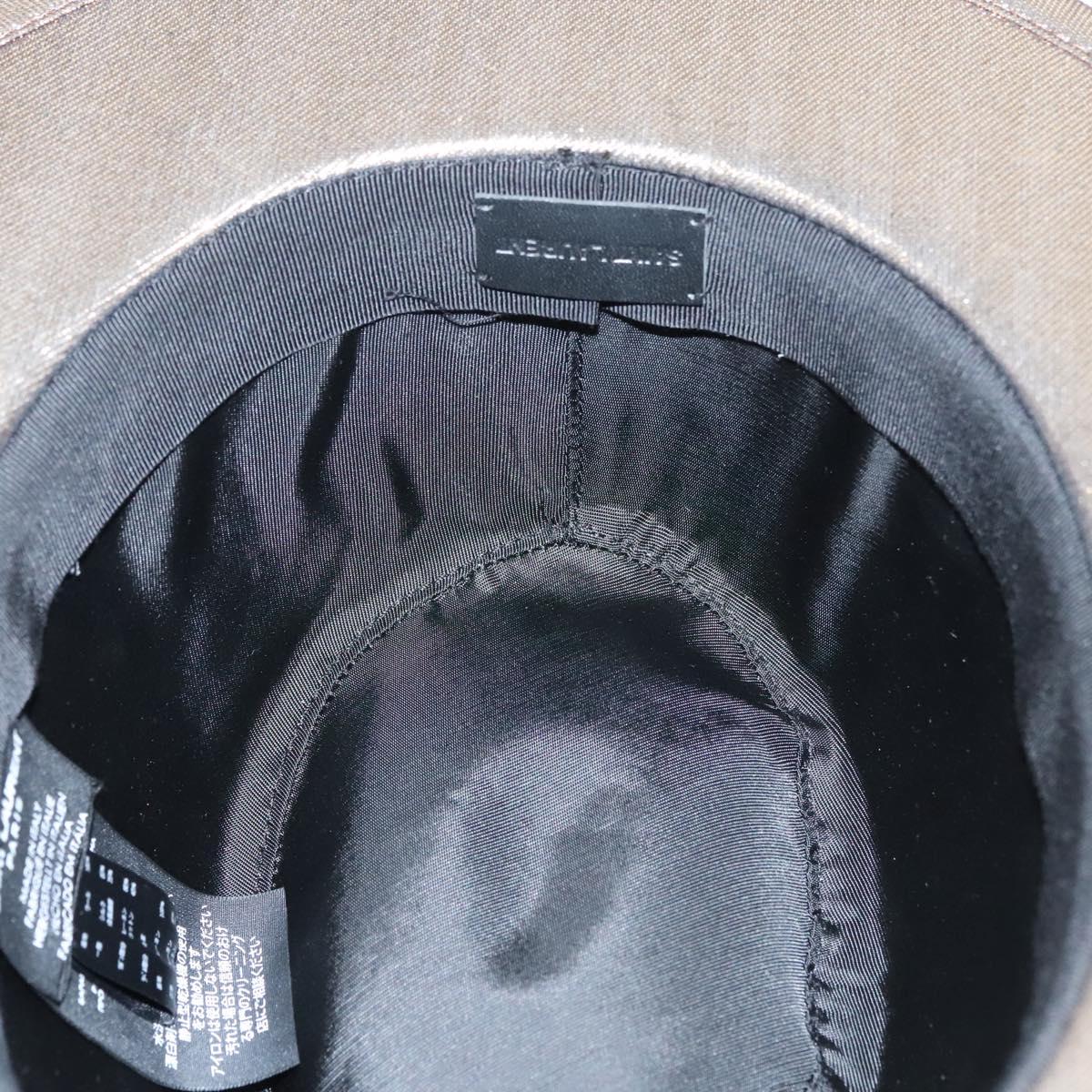 SAINT LAURENT Hat Canvas Gold Tone Auth bs24106