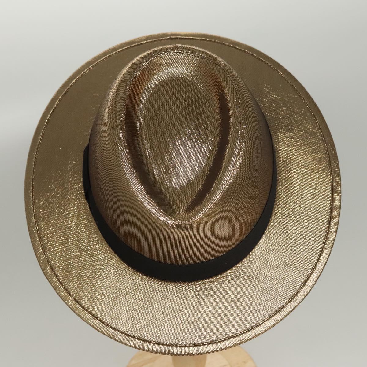 SAINT LAURENT Hat Canvas Gold Tone Auth bs24106