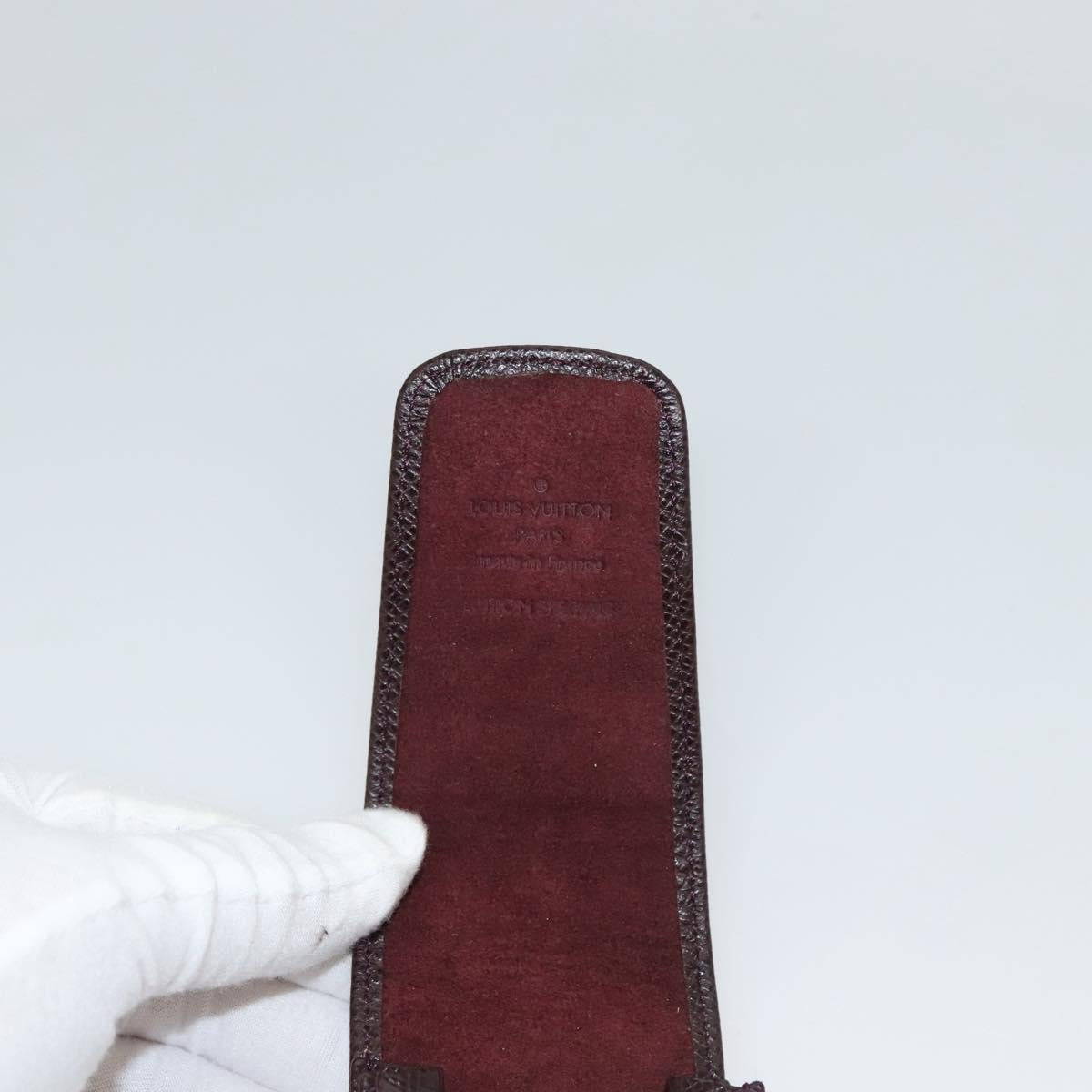 LOUIS VUITTON Taiga Dog Solo Pen Case Acajou LV Auth bs24147