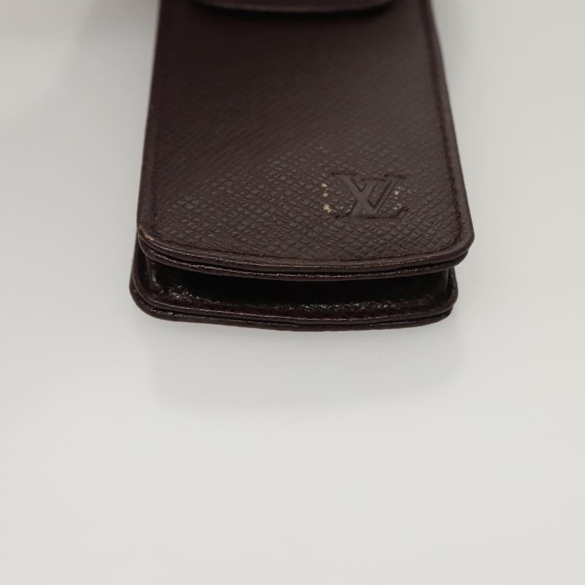 LOUIS VUITTON Taiga Dog Solo Pen Case Acajou LV Auth bs24147