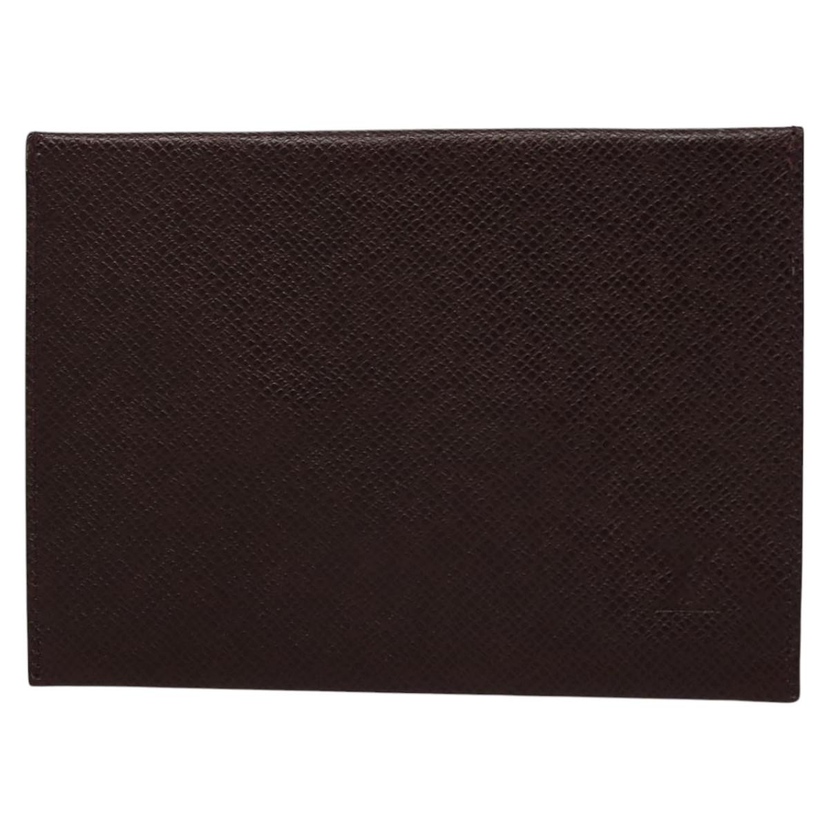 LOUIS VUITTON Taiga Special Edition Letter case Pouch Acajou LV Auth bs24149