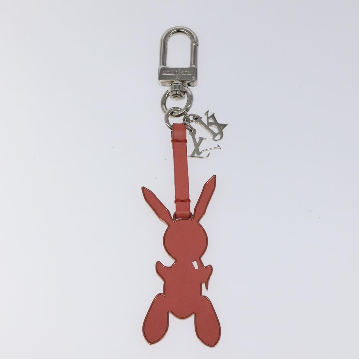 LOUIS VUITTON Rabbit Jeff Key Ring metal Pink M62734 LV Auth bs24153