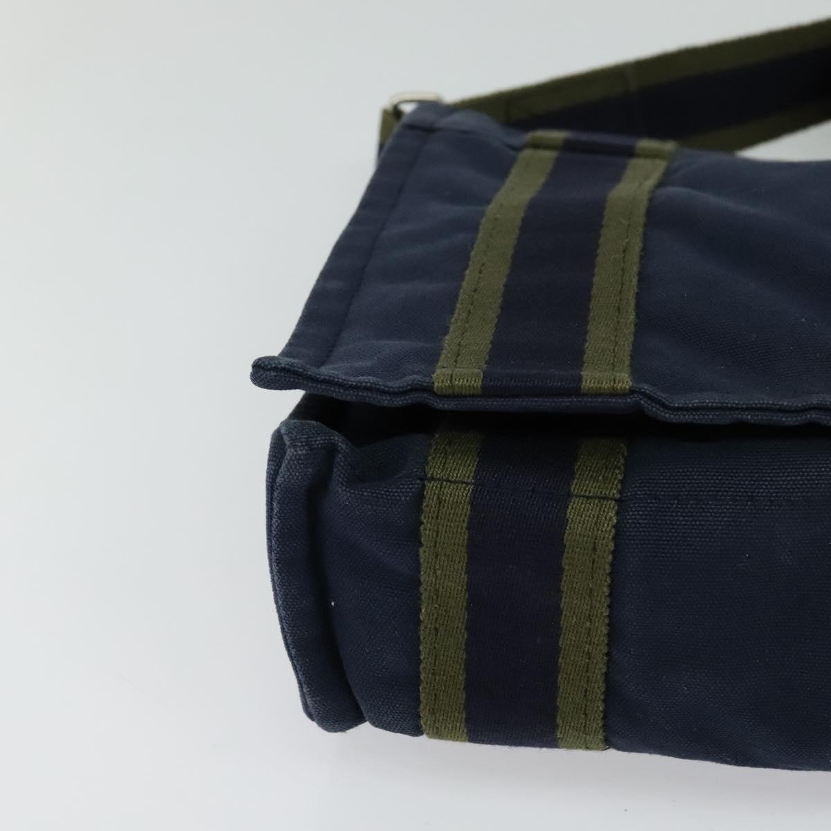HERMES Fourre Tout Bassas PM Shoulder Bag Canvas Navy Auth bs24154