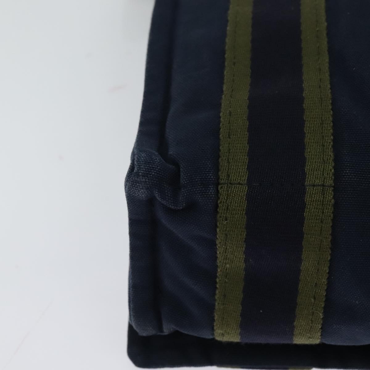 HERMES Fourre Tout Bassas PM Shoulder Bag Canvas Navy Auth bs24154