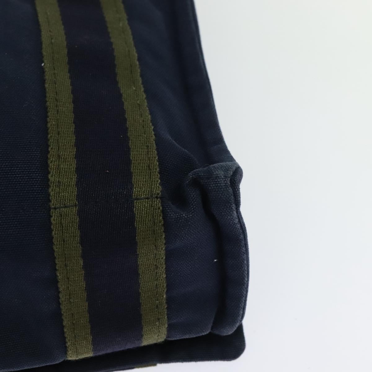 HERMES Fourre Tout Bassas PM Shoulder Bag Canvas Navy Auth bs24154
