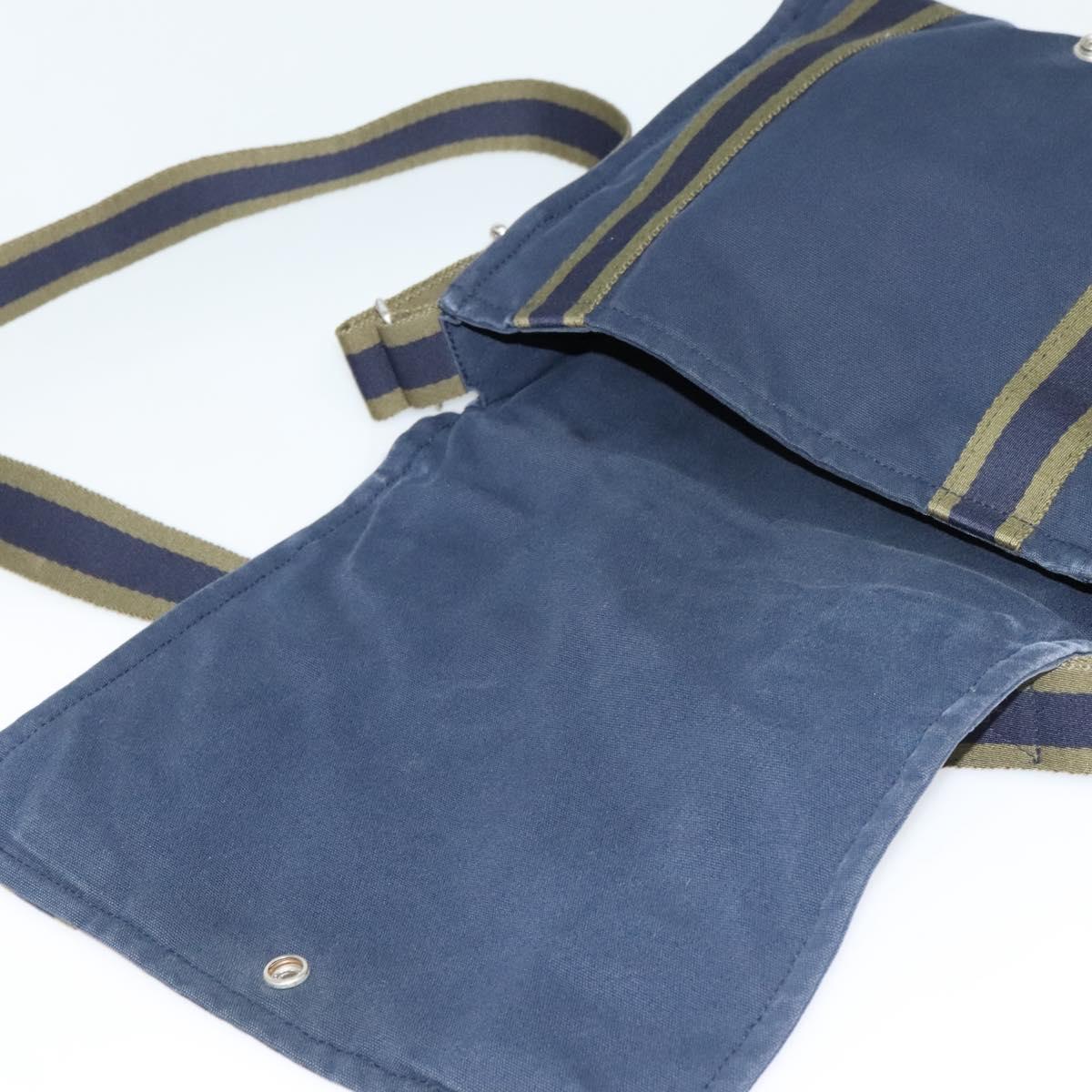 HERMES Fourre Tout Bassas PM Shoulder Bag Canvas Navy Auth bs24154