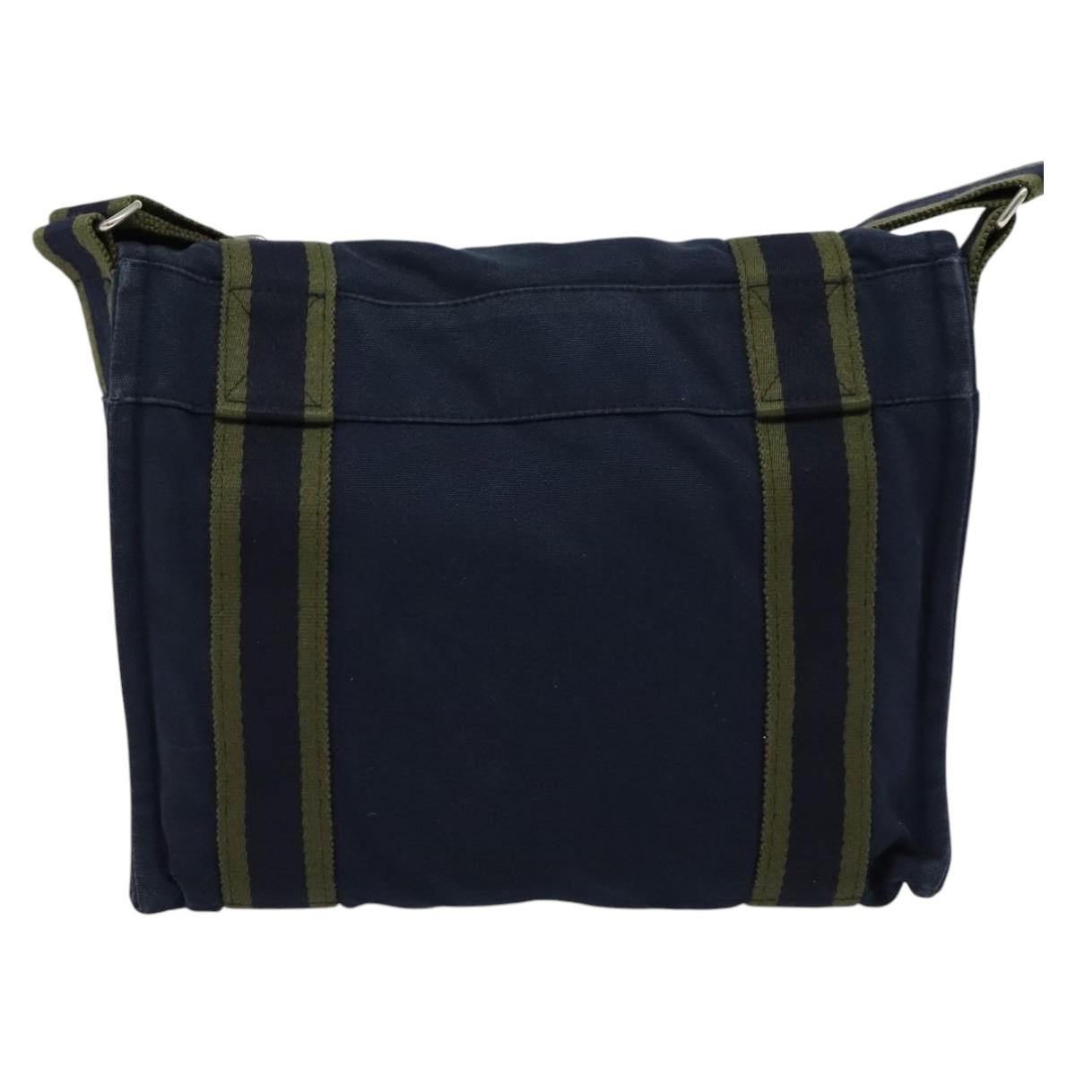 HERMES Fourre Tout Bassas PM Shoulder Bag Canvas Navy Auth bs24154