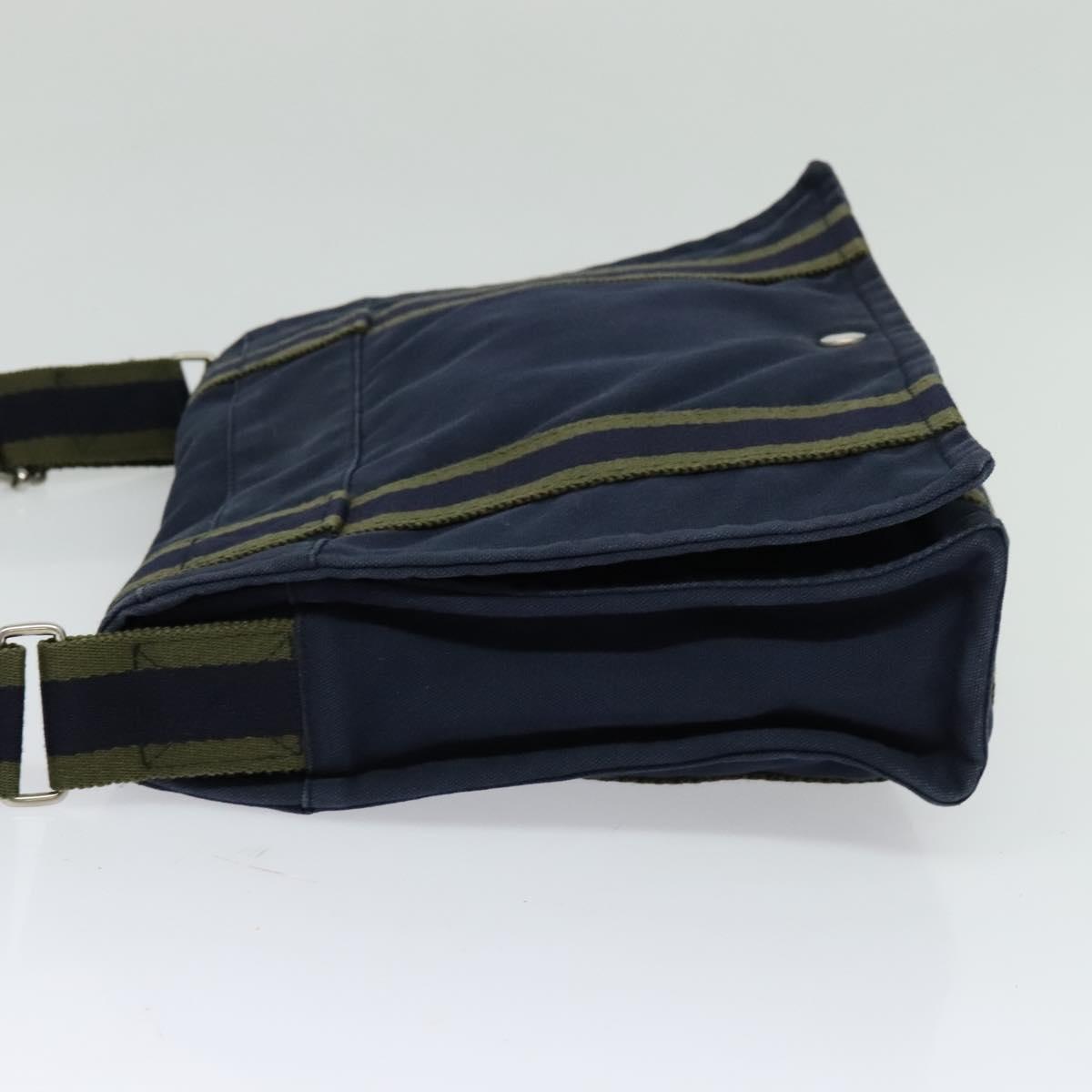 HERMES Fourre Tout Bassas PM Shoulder Bag Canvas Navy Auth bs24154
