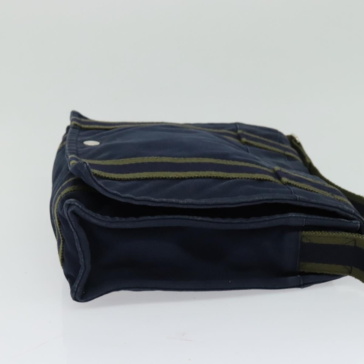 HERMES Fourre Tout Bassas PM Shoulder Bag Canvas Navy Auth bs24154