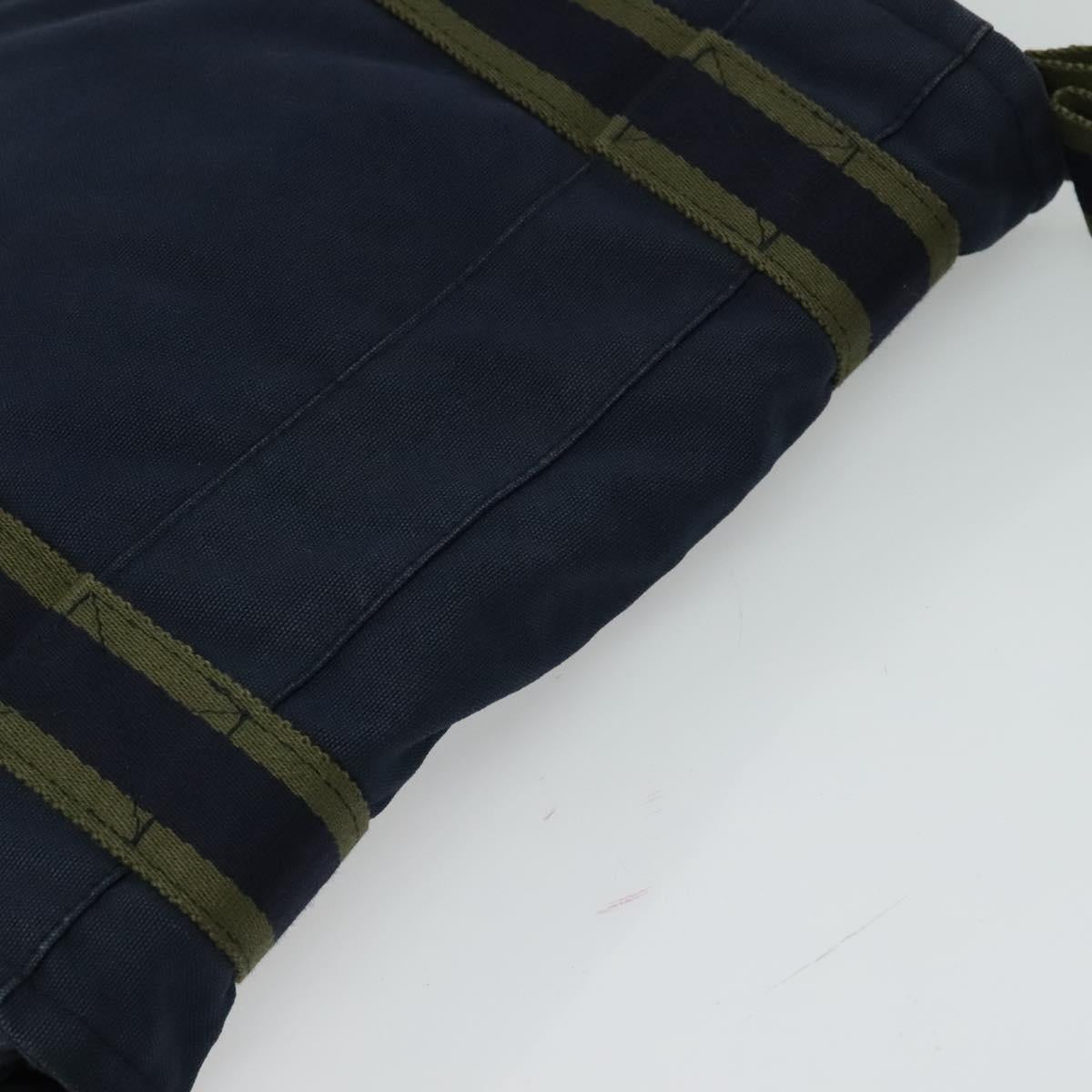 HERMES Fourre Tout Bassas PM Shoulder Bag Canvas Navy Auth bs24154