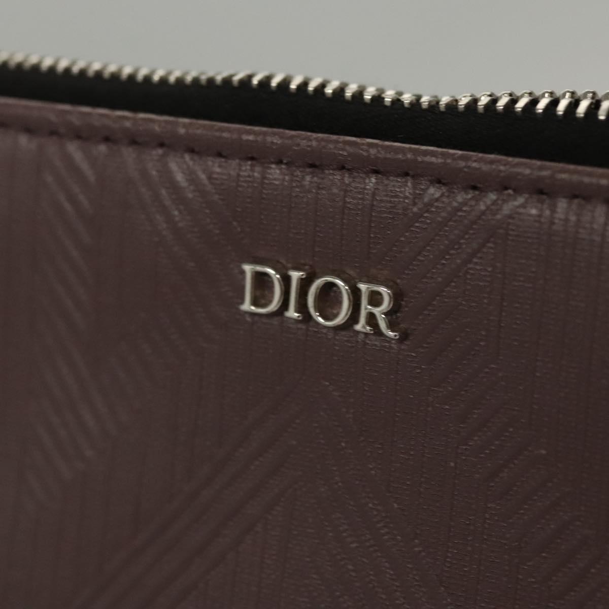 Christian Dior Pouch PVC Leather Purple Auth bs24156