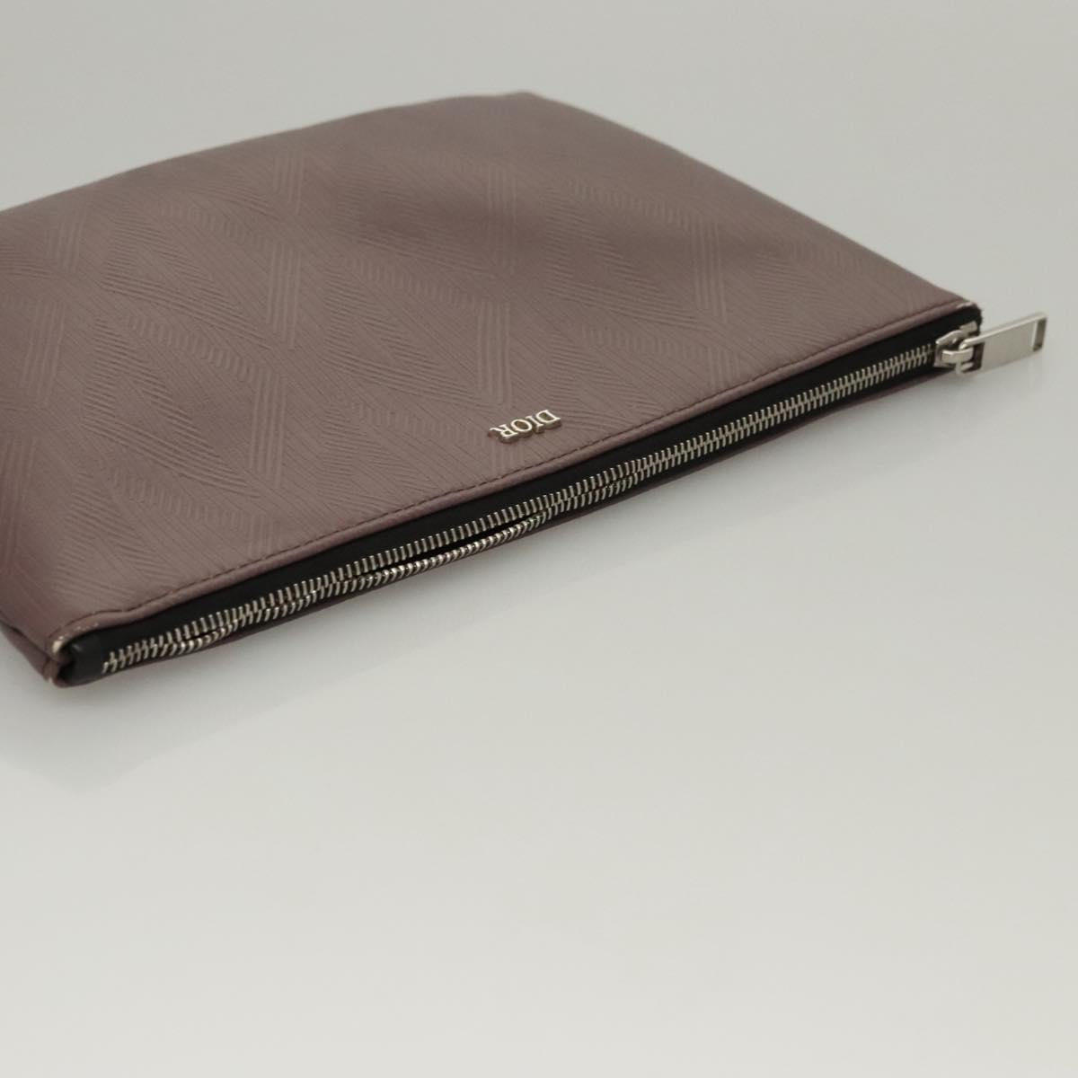 Christian Dior Pouch PVC Leather Purple Auth bs24156