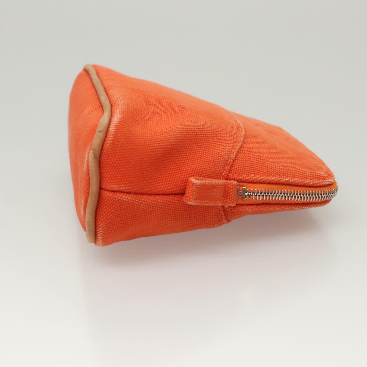 HERMES Bolide Pouch Canvas 2Set Orange Brown Auth bs24160