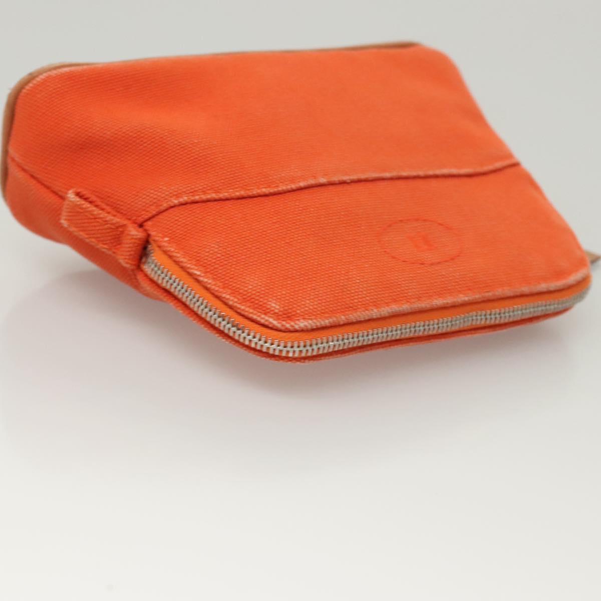 HERMES Bolide Pouch Canvas 2Set Orange Brown Auth bs24160