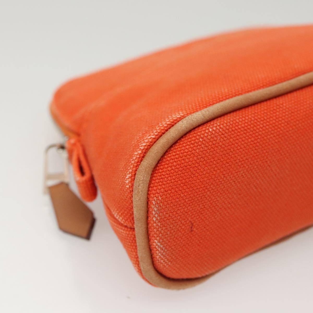 HERMES Bolide Pouch Canvas 2Set Orange Brown Auth bs24160